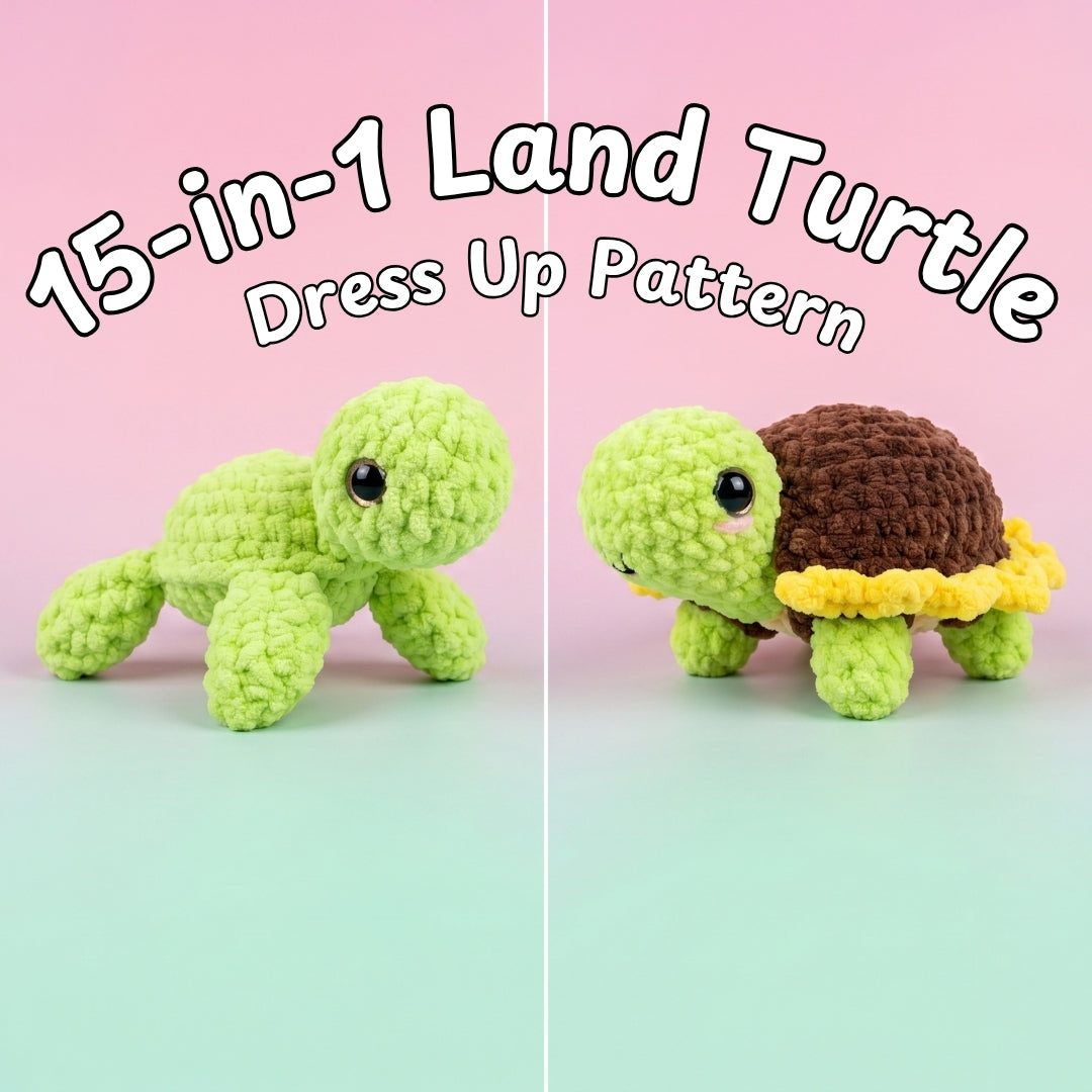 15-in-1 Land Turtle Dress Up Crochet Pattern Bundle