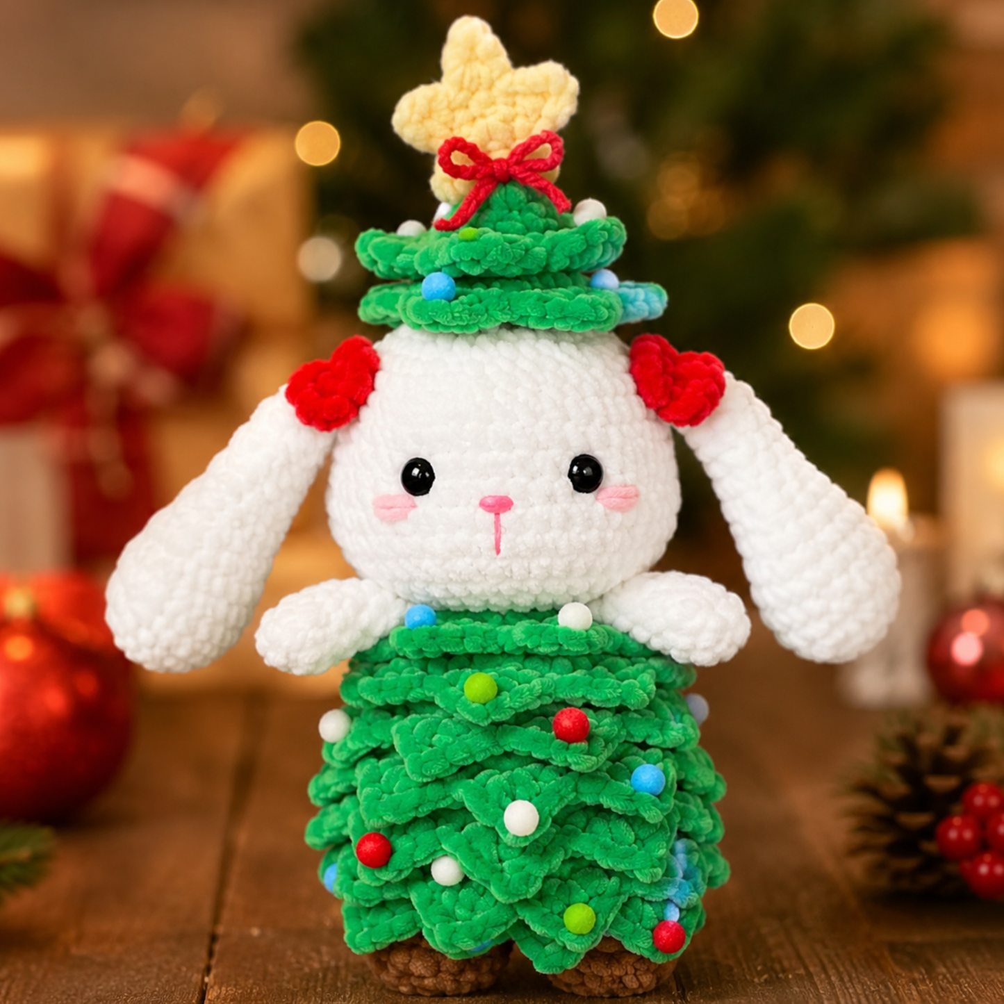 Crochet Animal in Christmas Tree Pattern (Big and Mini Bundle)