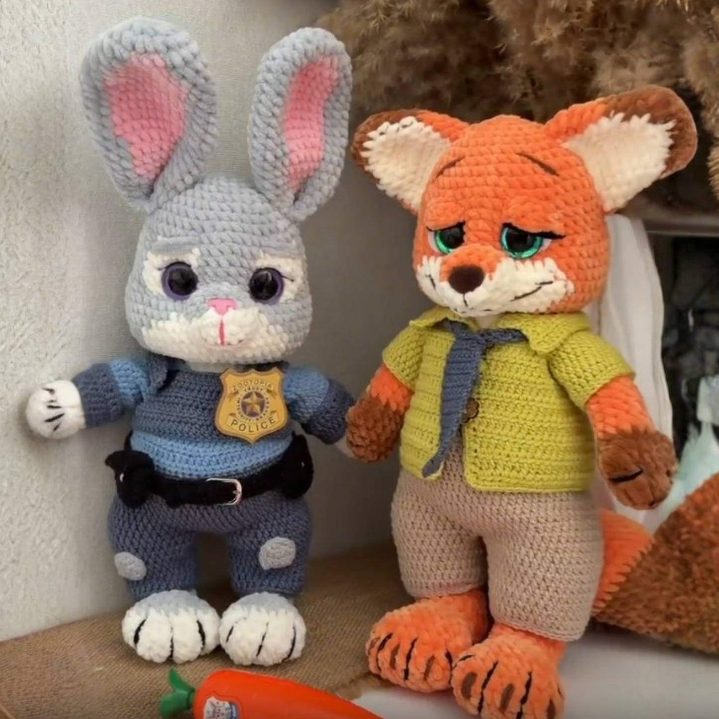 Crochet Judy Police Bunny Amigurumi Pattern (2-in-1 with Nick Fox)