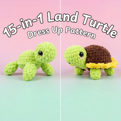 15-in-1 Land Turtle Dress Up Crochet Pattern Bundle