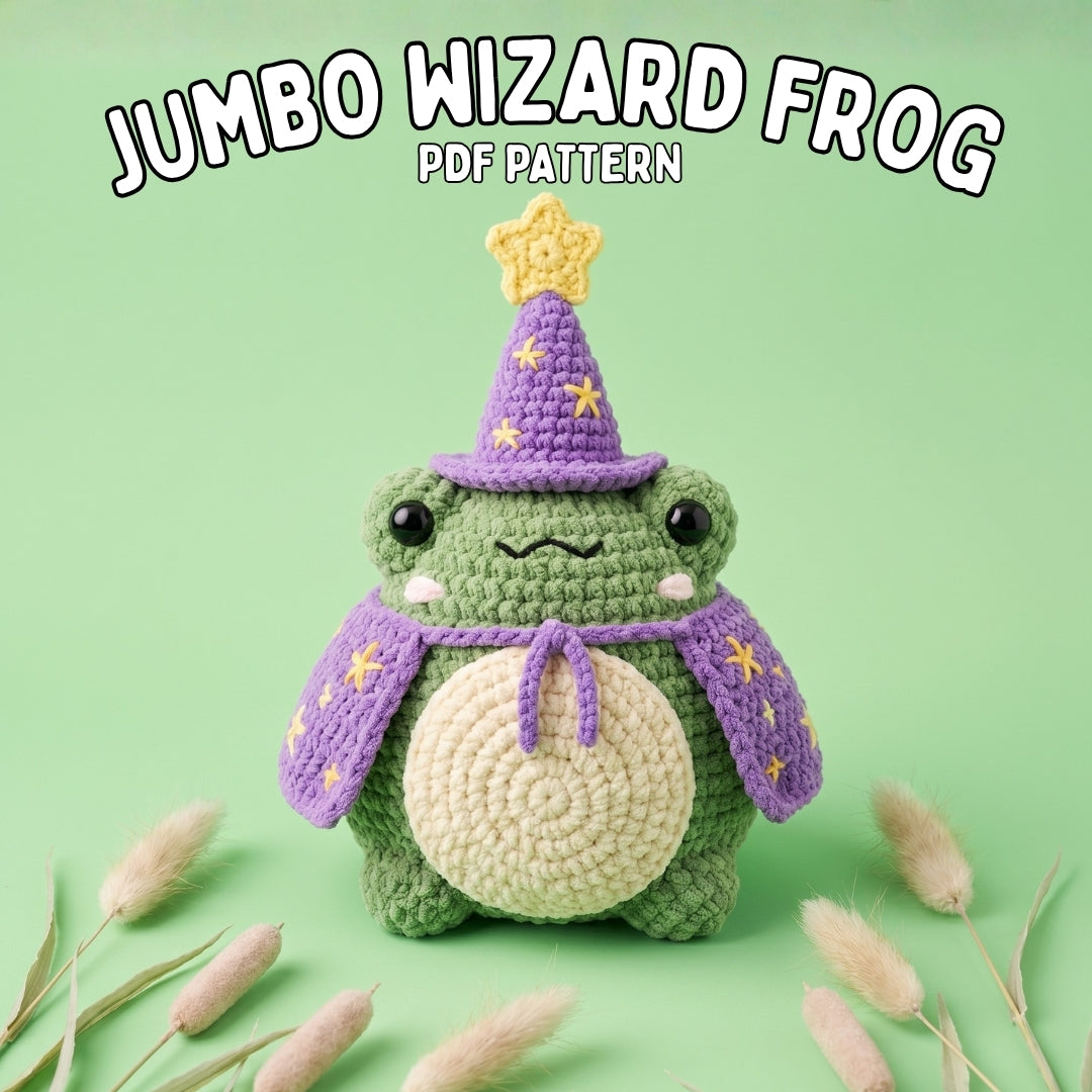 編みぐるみ「୨୧RIBBON୨୧」 Crochet Jumbo Wizard Frog Pattern – Crochet Library