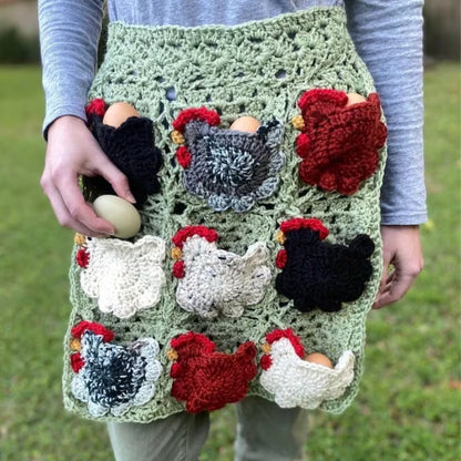 Crochet Nesting Hens Egg Gathering Apron Pattern (2 Sizes)