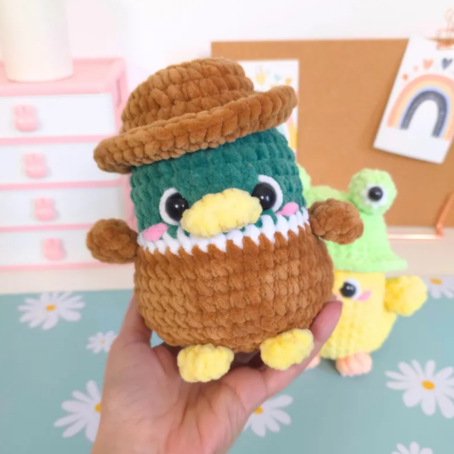 Crochet Duck and Mallard Amigurumi Pattern (2-in-1 with 4 Hat Styles)