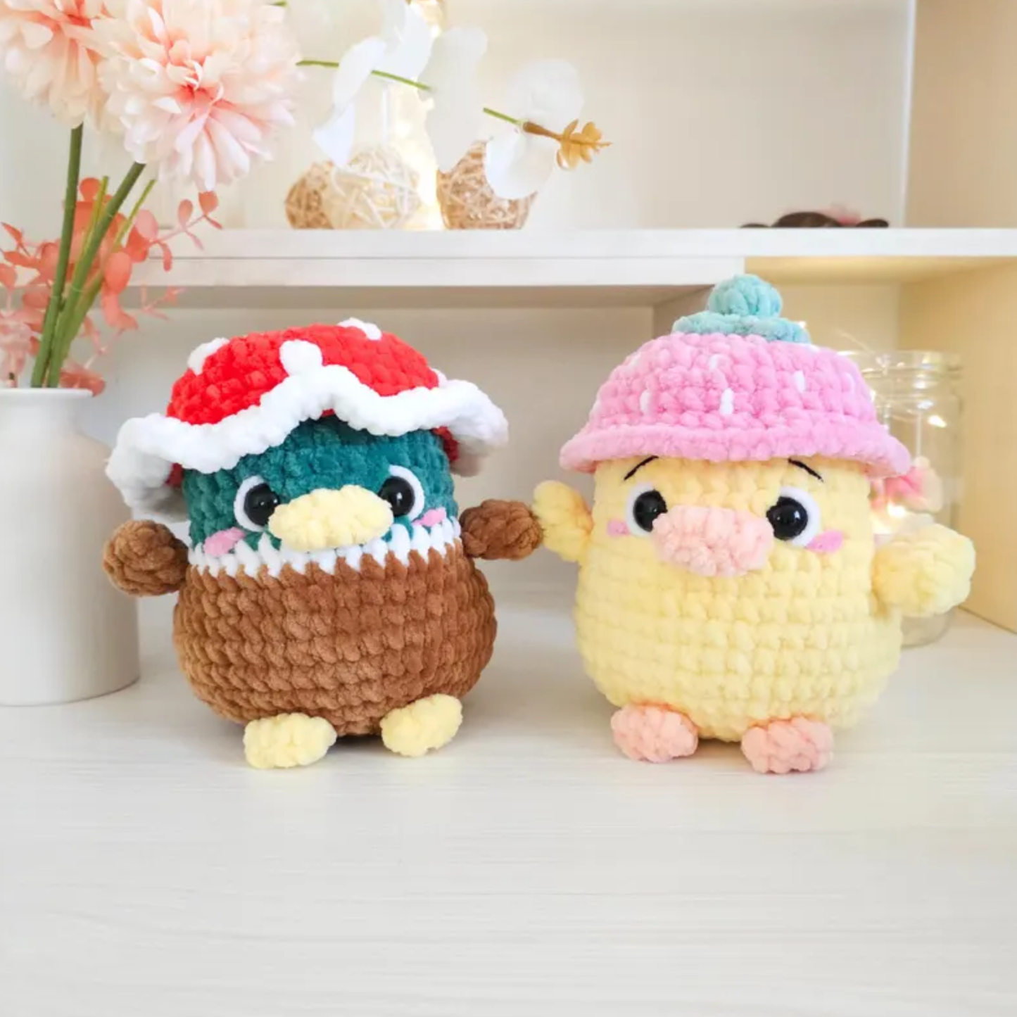 Crochet Duck and Mallard Amigurumi Pattern (2-in-1 with 4 Hat Styles)