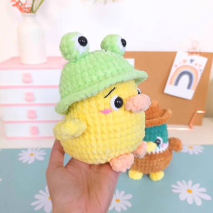 Crochet Duck and Mallard Amigurumi Pattern (2-in-1 with 4 Hat Styles)