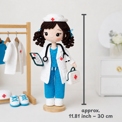 Crochet Hellen the Nurse Doll Pattern (2 Complete Outfit Sets)