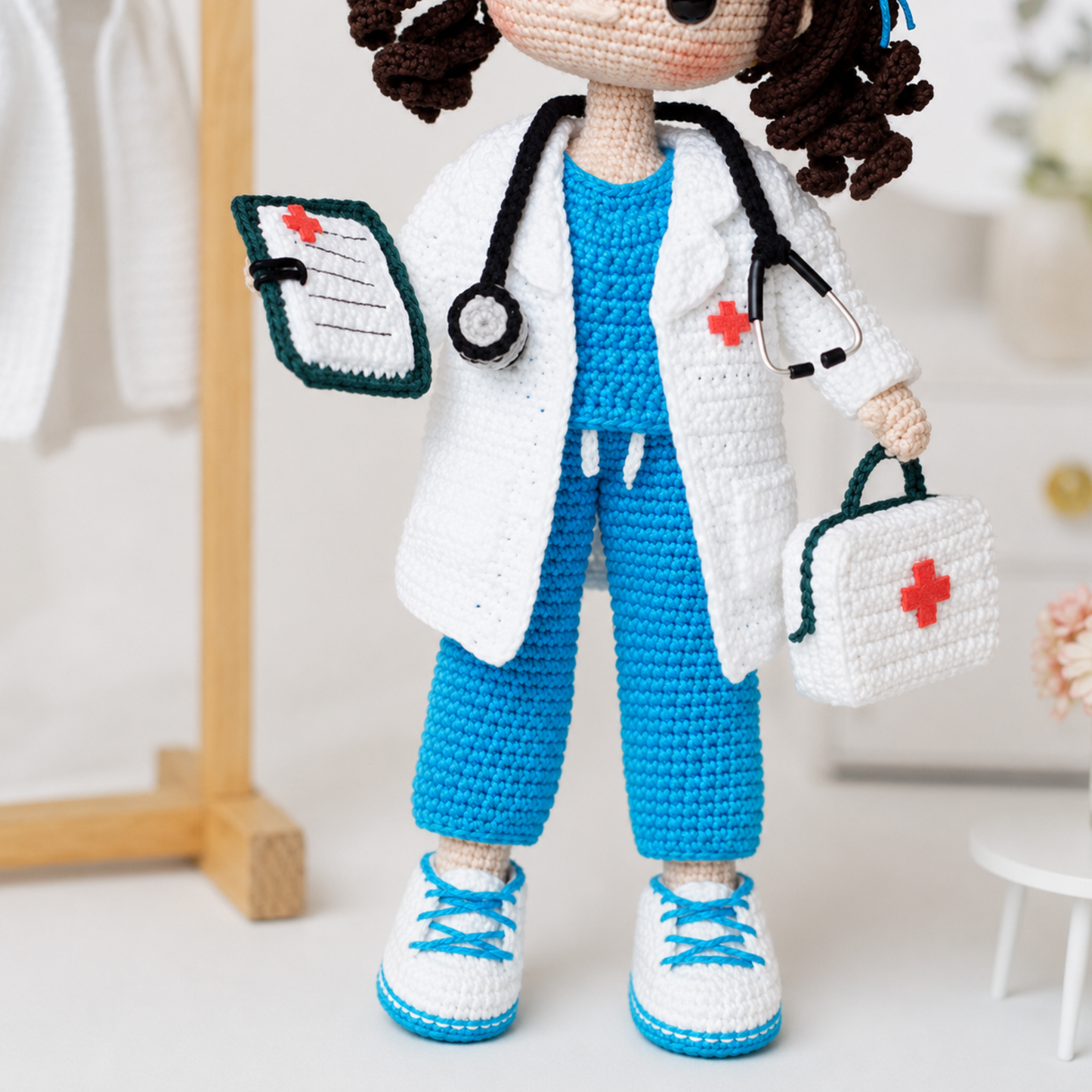 Crochet Hellen the Nurse Doll Pattern (2 Complete Outfit Sets)