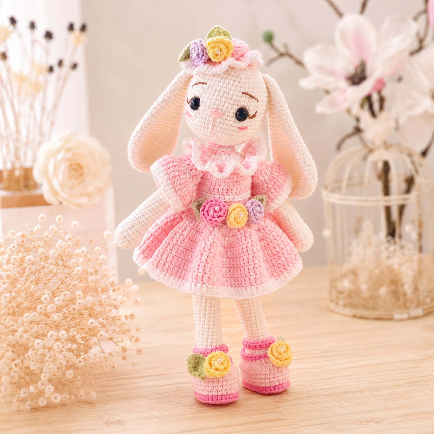 Crochet Ellie Bunny Pattern: Amigurumi Doll with Removable Outfit