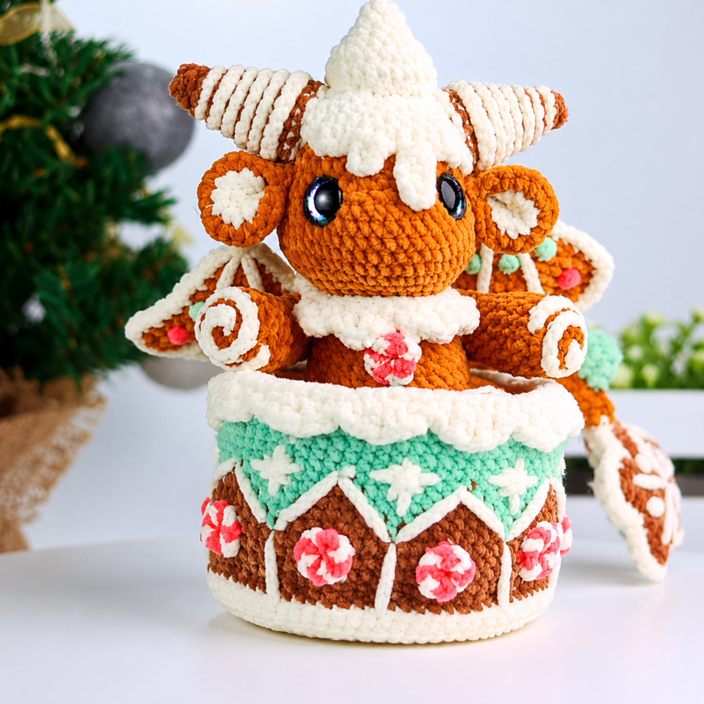 Crochet Gingerbread Dragon Amigurumi Pattern