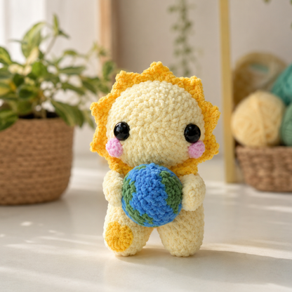 Lumi the Sun Baby Crochet Pattern (Amigurumi with Planet Earth)