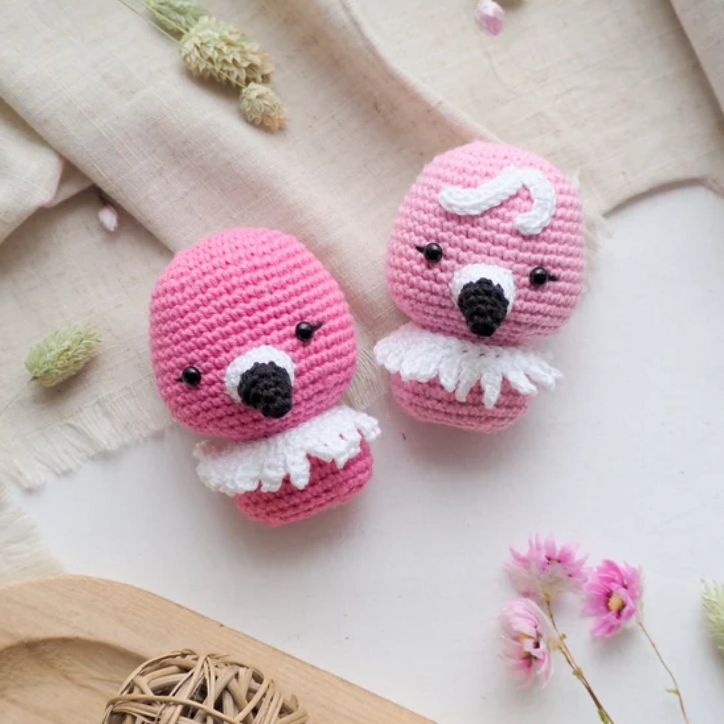 Crochet Mini Animals Pattern (Dog, Flamingo, Unicorn, Cat, Red Panda, Raccoon)