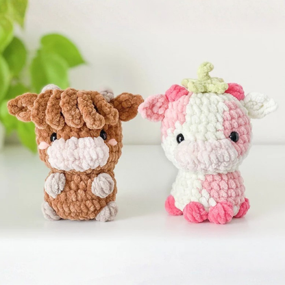 Crochet No Sew Cow Amigurumi Pattern (4-in-1)