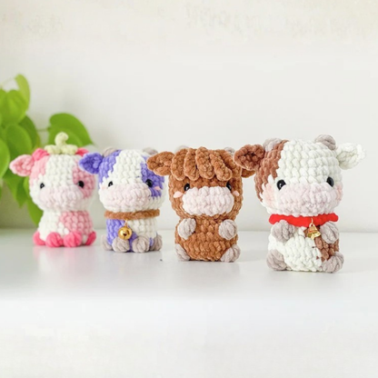 Crochet No Sew Cow Amigurumi Pattern (4-in-1)