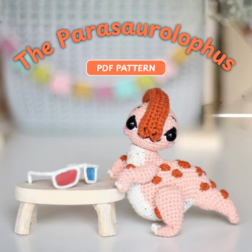 Crochet Parasaurolophus Dinosaur Amigurumi Pattern