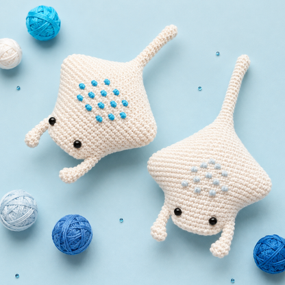 Crochet Sea Animals Pattern Vol. 1 (6 Characters: Clownfish, Blue Tang, Penguin, White Shark, Whale Shark & Manta Ray)