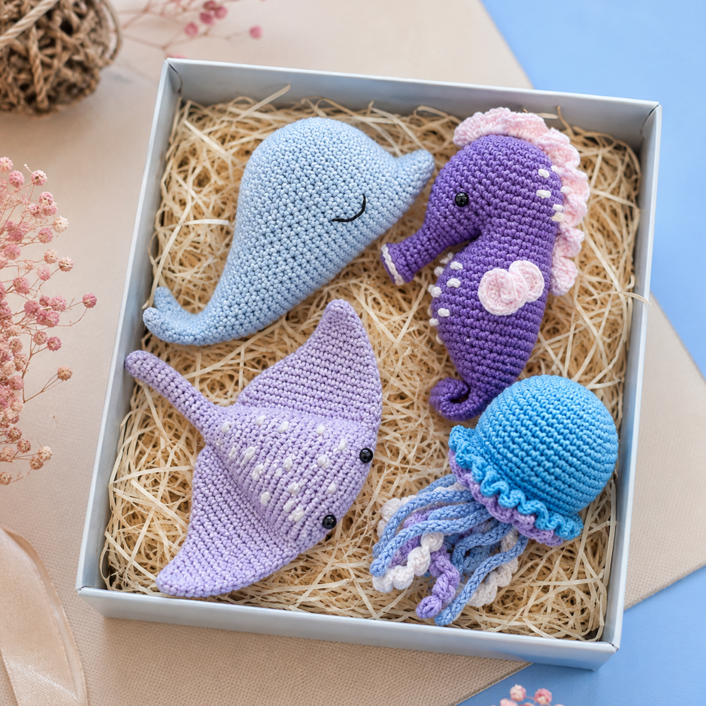 Crochet Sea Animals Pattern Vol. 2 (6 Characters: Seahorse, Jellyfish, Beluga, Whale, Starfish &amp; Stingray)
