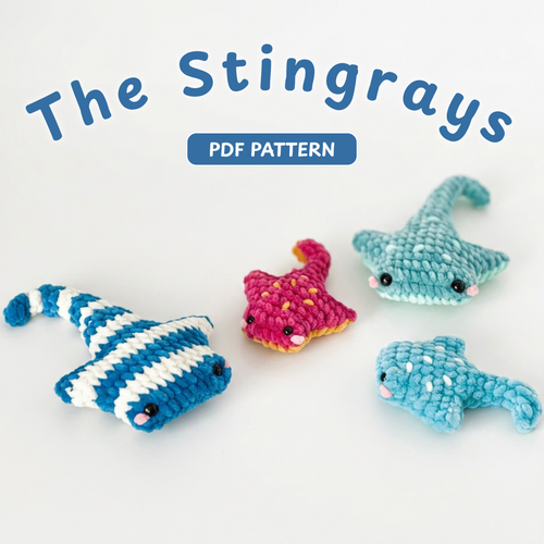 Crochet Mini Stingray Amigurumi Pattern (4 Versions)
