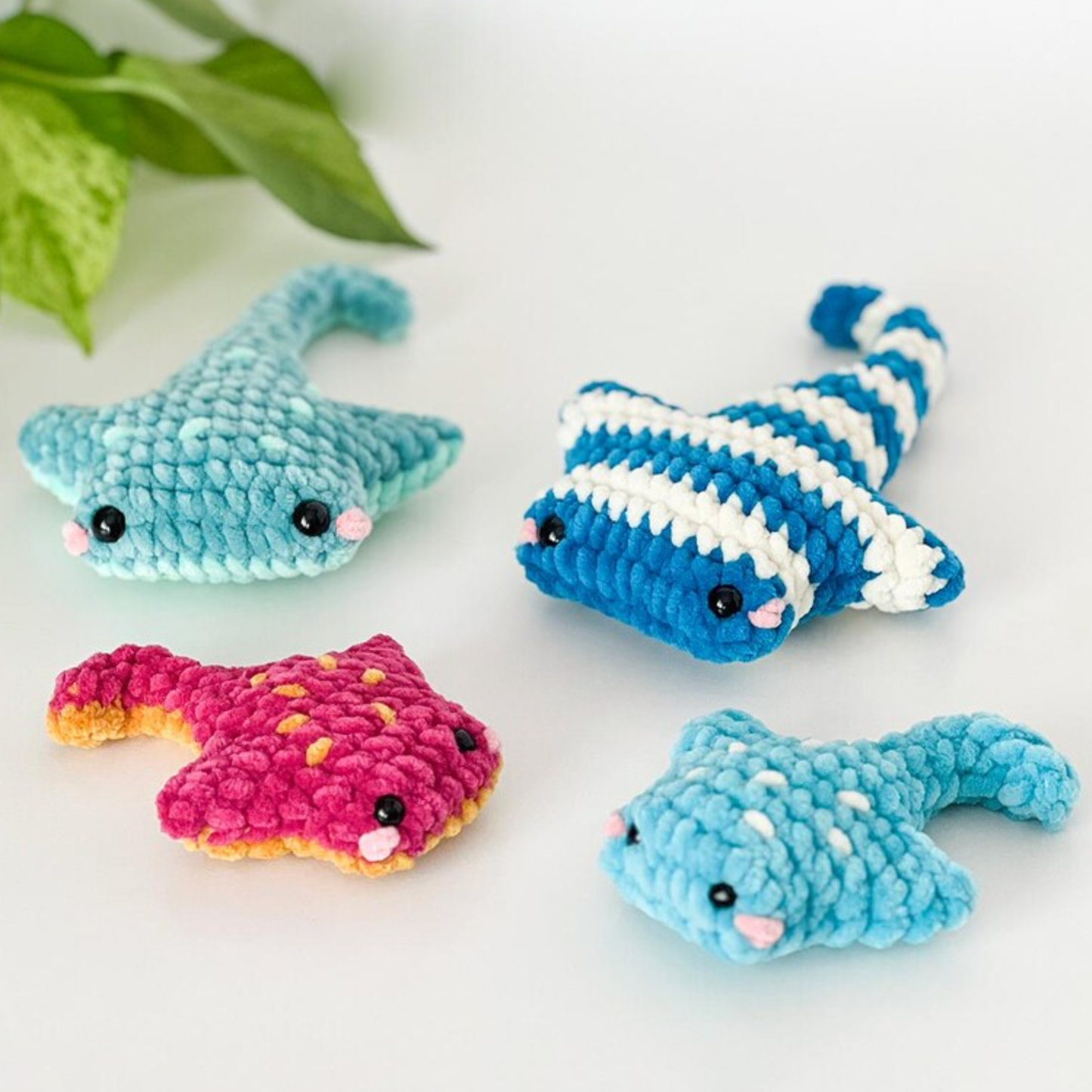 Crochet Mini Stingray Amigurumi Pattern (4 Versions)