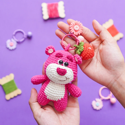 Strawberry Bear Crochet Pattern (2 Sizes)