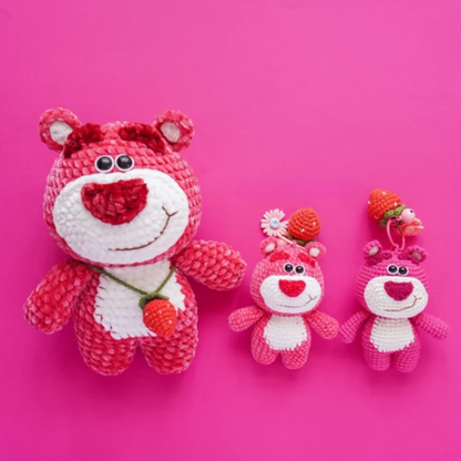 Strawberry Bear Crochet Pattern (2 Sizes)