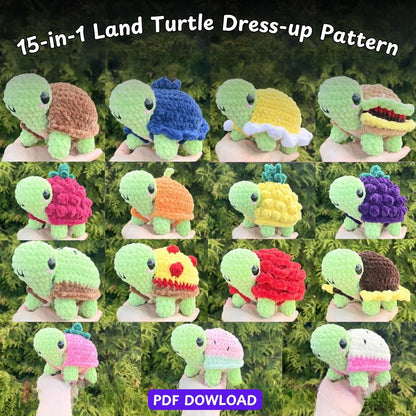 15-in-1 Land Turtle Dress Up Crochet Pattern Bundle