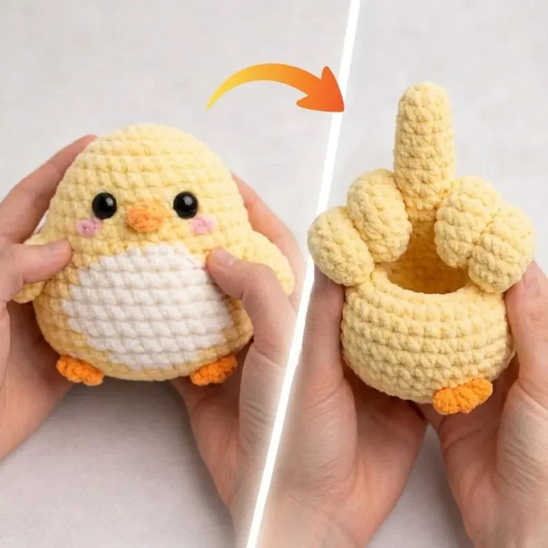 Flip The Bird Crochet Pattern | Reversible Amigurumi Bird