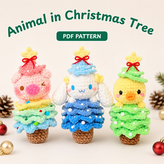 Crochet Animal in Christmas Tree Pattern (Mini Bundle)