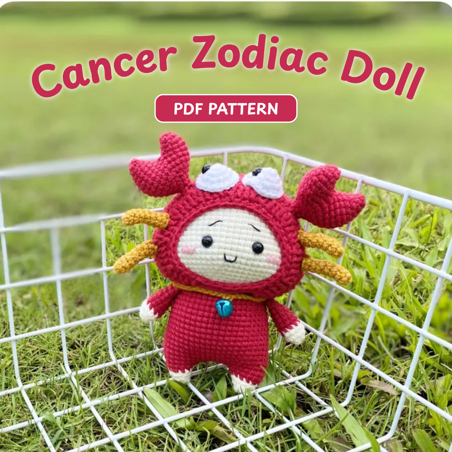 Crochet Cancer Zodiac Doll Pattern (Amigurumi Keychain | 2.5 inches | English PDF)