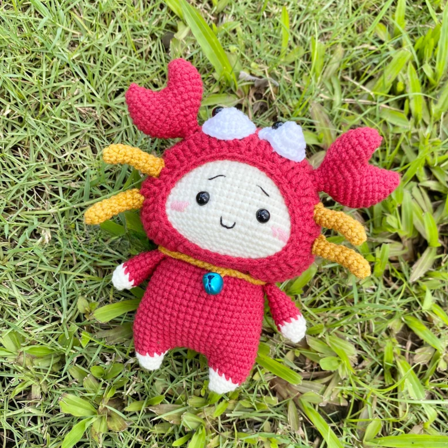 Crochet Cancer Zodiac Doll Pattern (Amigurumi Keychain | 2.5 inches | English PDF)