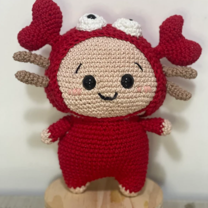 Crochet Cancer Zodiac Doll Pattern (Amigurumi Keychain | 2.5 inches | English PDF)