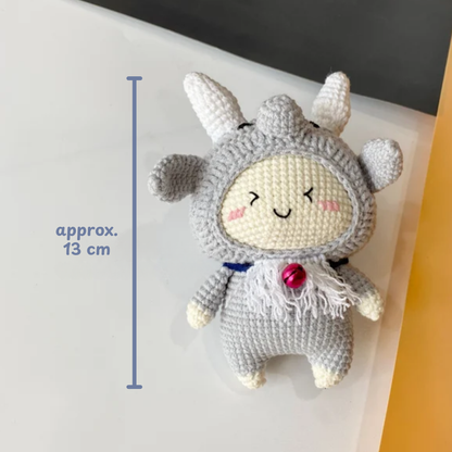 Crochet Capricorn Zodiac Doll Pattern (Amigurumi Keychain | 3 inches | English PDF)