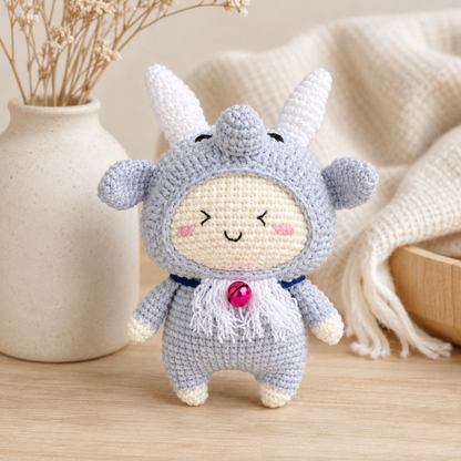 Crochet Capricorn Zodiac Doll Pattern (Amigurumi Keychain | 3 inches | English PDF)