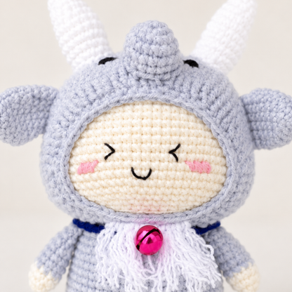 Crochet Capricorn Zodiac Doll Pattern (Amigurumi Keychain | 3 inches | English PDF)