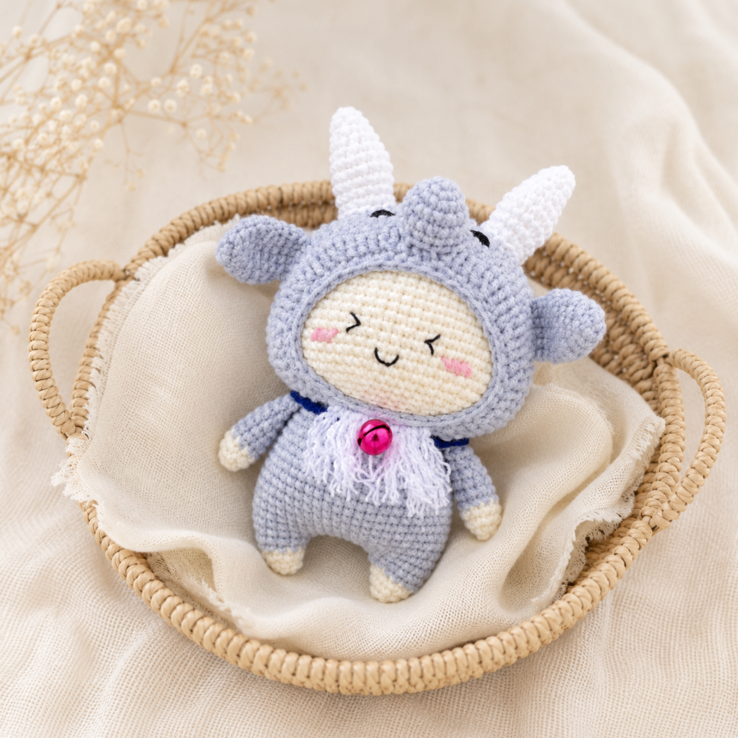 Crochet Capricorn Zodiac Doll Pattern (Amigurumi Keychain | 3 inches | English PDF)