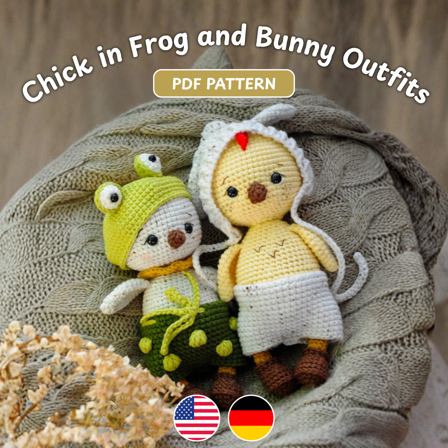 Crochet Easter Chick Pattern (With Frog and Bunny Outfits)