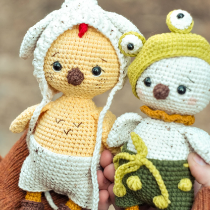 Crochet Easter Chick Pattern (With Frog and Bunny Outfits)