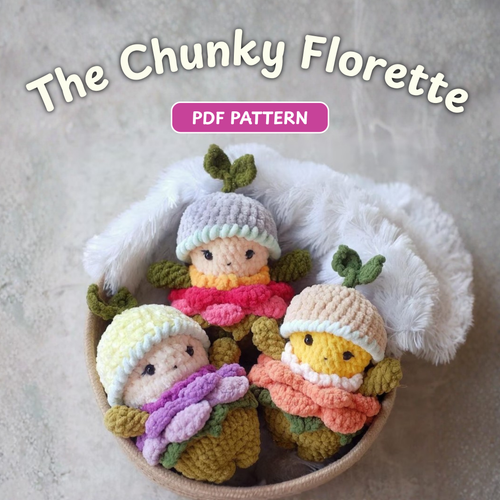 Crochet Chunky Florette Pattern (Flower Amigurumi)