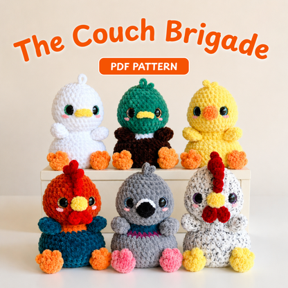 Crochet The Couch Brigade Pattern (6-in-1 Bird Pack, English/French)