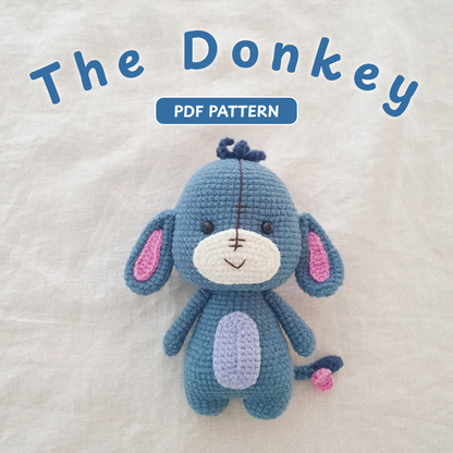 Crochet Amigurumi Donkey Pattern (5–6 Inch Finished Size)