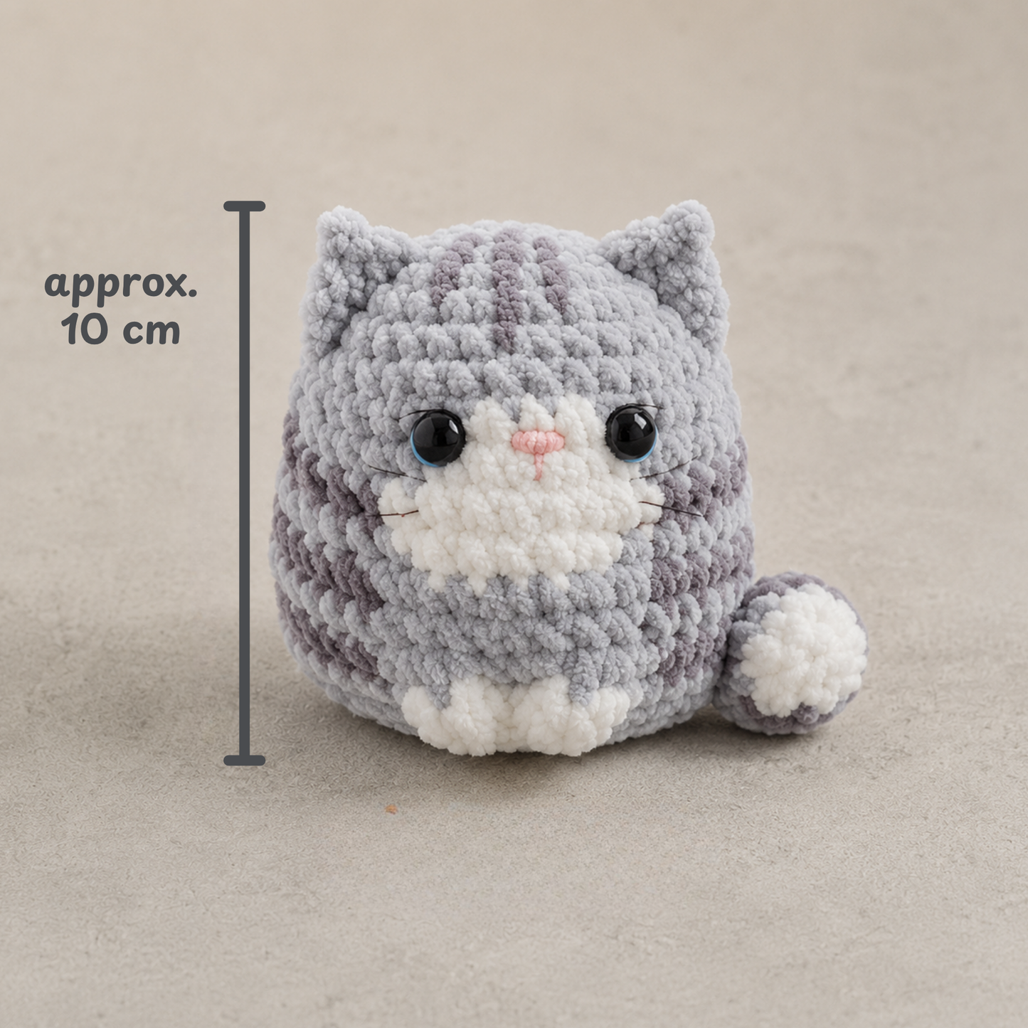 Crochet Floofcats Amigurumi Pattern (7-in-1 Bundle)(White, Calico, Orange, Siamese, Yellow, Grey, and Pink, approx. 9-10 cm each)