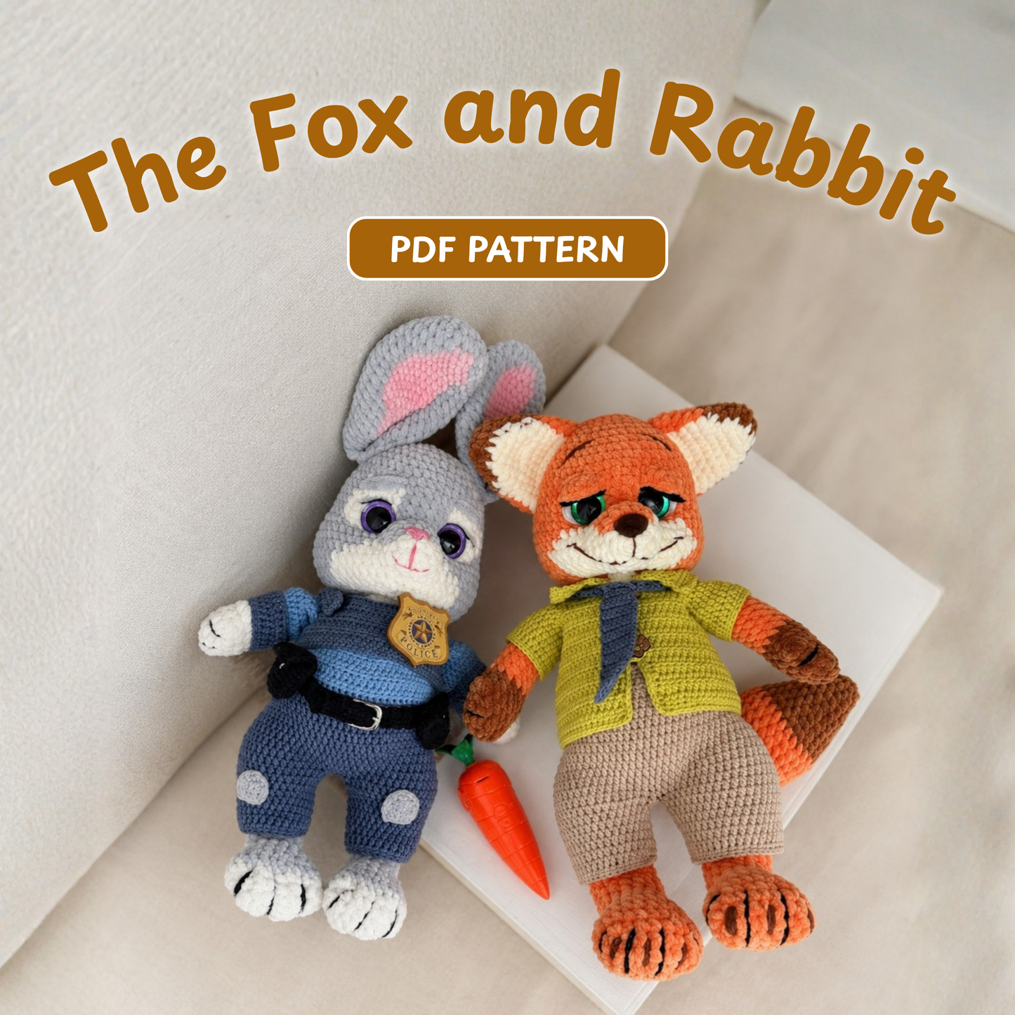 Crochet Judy Police Bunny Amigurumi Pattern (2-in-1 with Nick Fox)