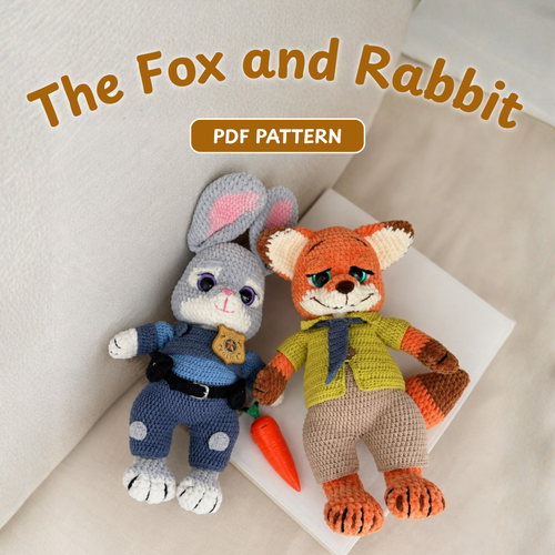 Crochet Judy Police Bunny Amigurumi Pattern (2-in-1 with Nick Fox)
