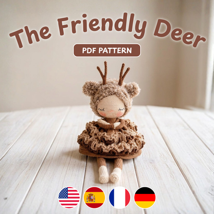 Crochet Friendly Deer Pattern (31 cm Doll)