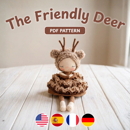 Crochet Friendly Deer Pattern (31 cm Doll)