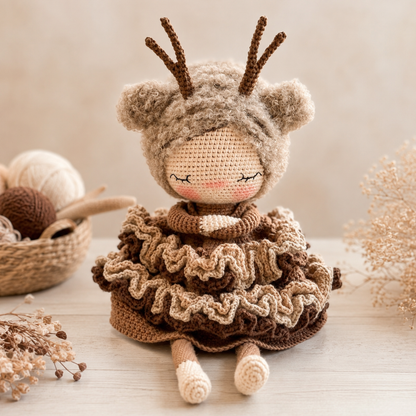 Crochet Friendly Deer Pattern (31 cm Doll)