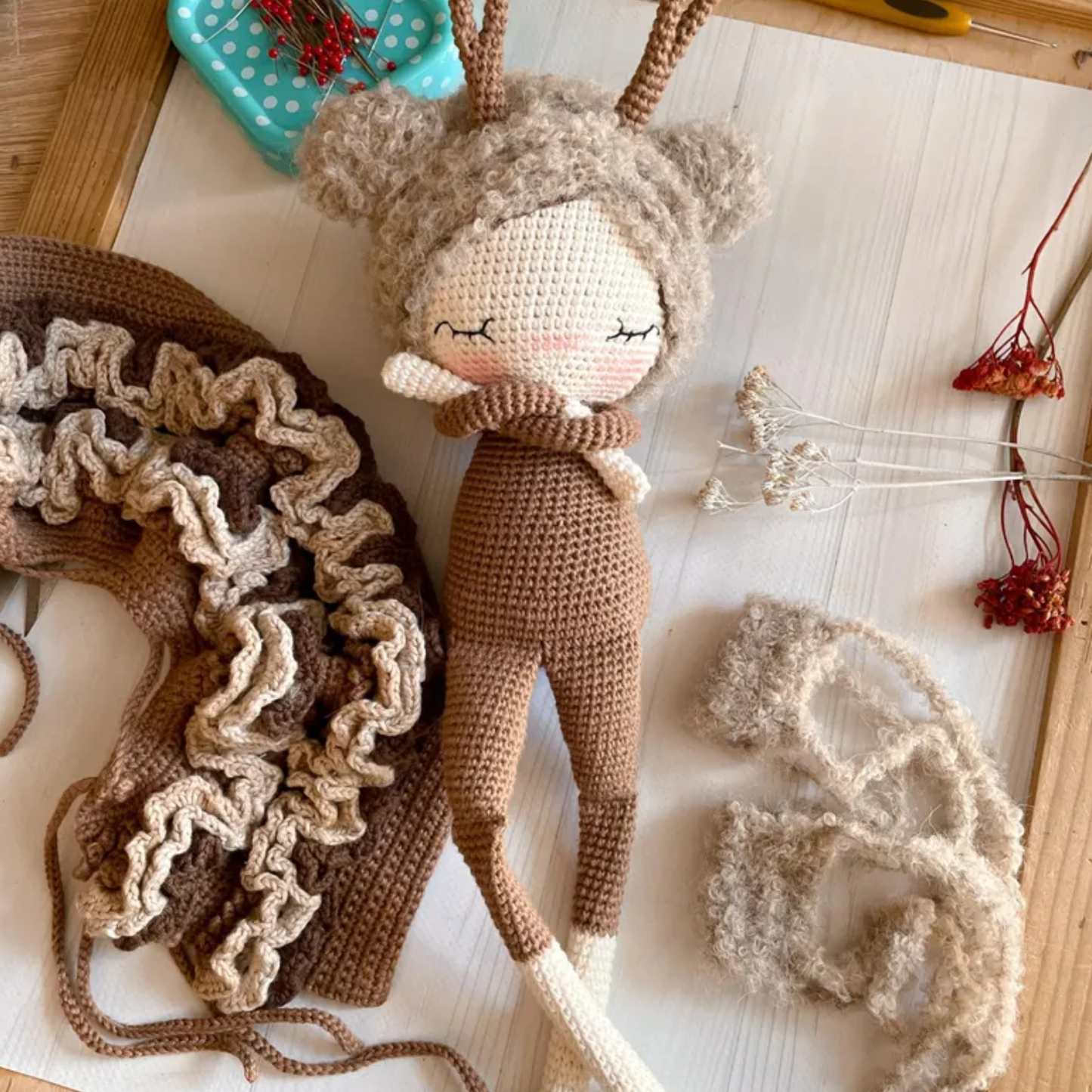 Crochet Friendly Deer Pattern (31 cm Doll)