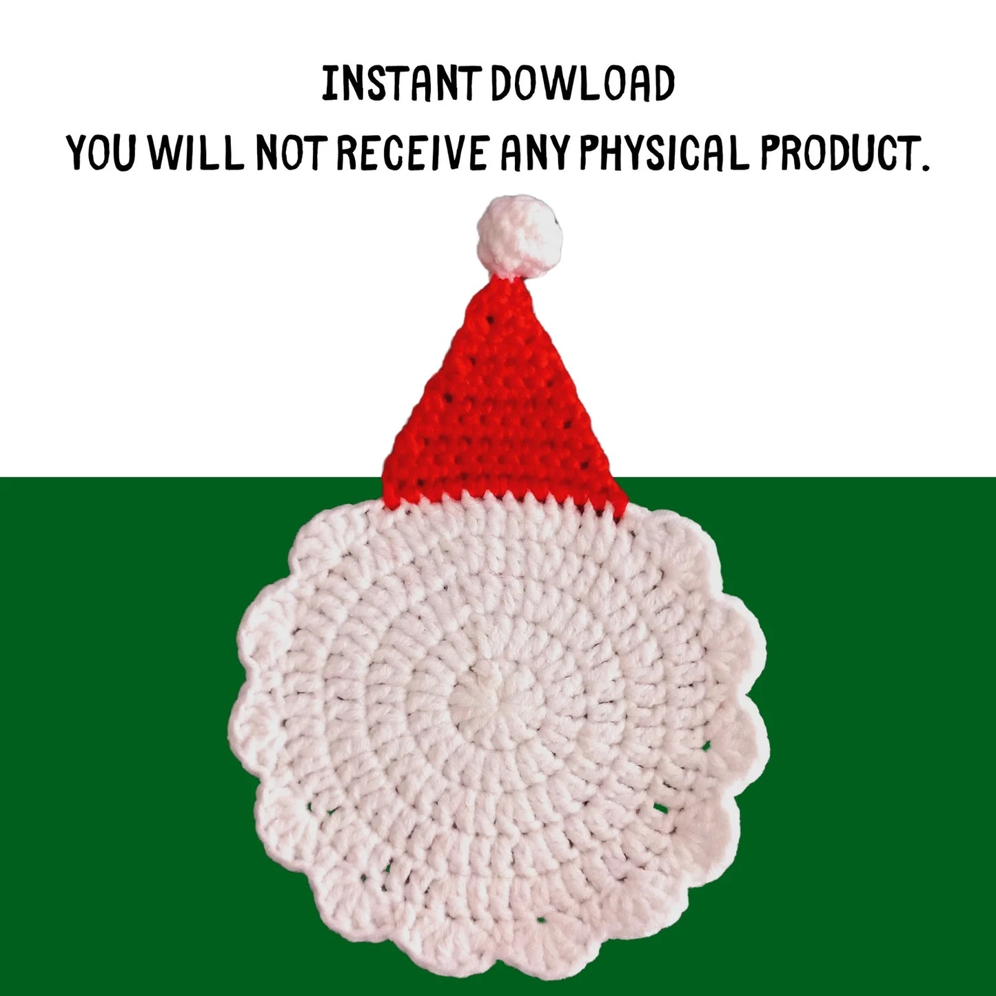 Santa Claus & Chicken Crochet Coaster Patterns(2-in-1)