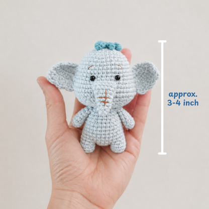 Crochet Lumpy Elephant Amigurumi Pattern (Mini Stuffed Elephant, 3-4 inches)