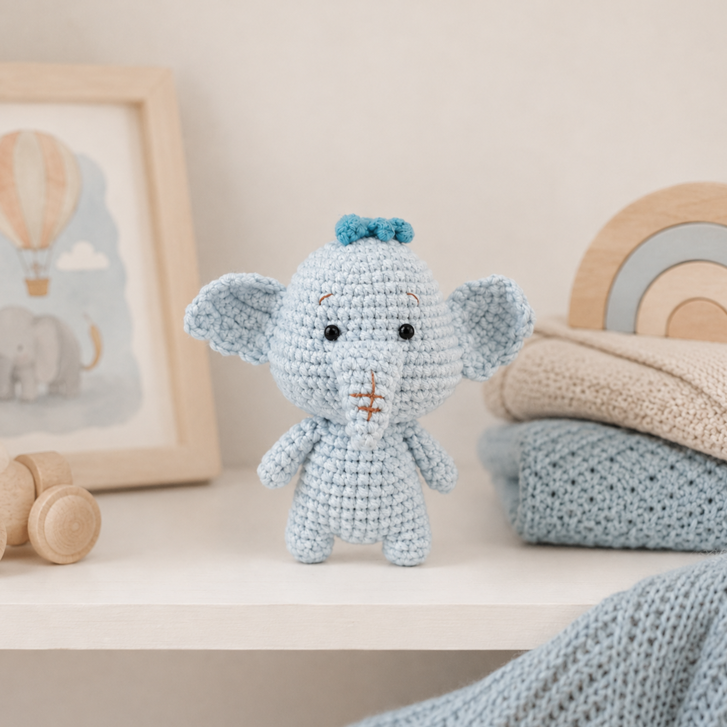 Crochet Lumpy Elephant Amigurumi Pattern (Mini Stuffed Elephant, 3-4 inches)