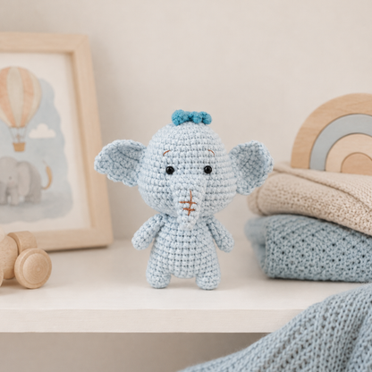 Crochet Lumpy Elephant Amigurumi Pattern (Mini Stuffed Elephant, 3-4 inches)